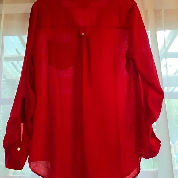 ModCloth Red Sheer Tunic - Picture 5 of 5